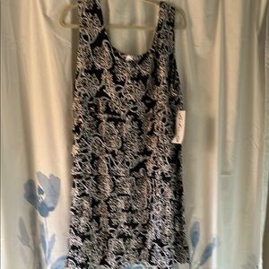 Lulu B Black and White Patterned Sleeveless Dress